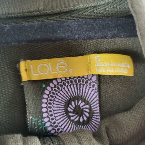 Lole Zip Up Sweatshirt S Womens Green Full Zip Long Sleeve Embroidered Pockets - Picture 9 of 9